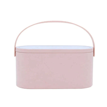 Cosmetic Organizer Box With LED Lighted Mirror